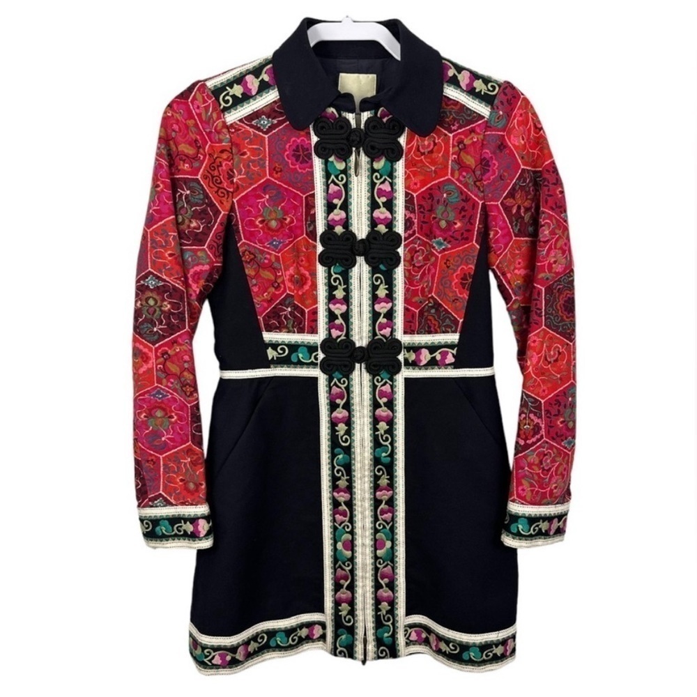 Anthropology Elevenses Satsuma Embroidered Coat Rare - Picture 13 of 15